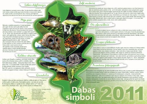 2011. gada dabas simbolu plakāts